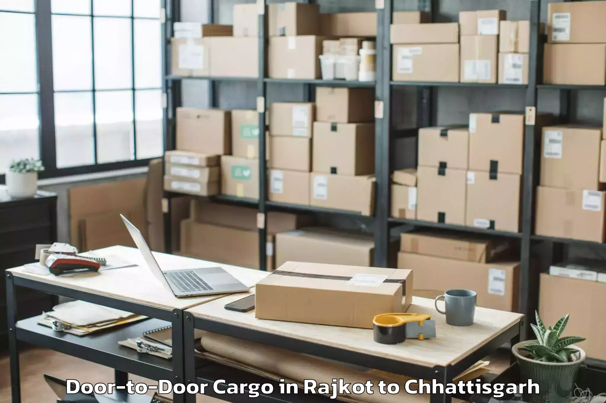 Leading Rajkot to City Center Mall Raipur Door To Door Cargo Provider